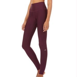 Alo Airlift High Waisted Dark Cherry Maroon Sheen Leggings Size XXS